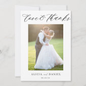 Liefde bedankt script foto QR code bruiloft dank u Kaart (Voorkant)