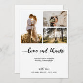 Liefde & Bedankt Script Trouwpaar Fotocollage (Voorkant / Achterkant)