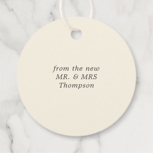 Liefde & Bedankt Sinaasappel Bloemen Ivoor Bruilof Bedankjes Labels (Achterkant)