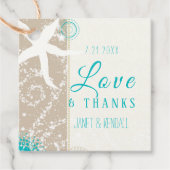 Liefde & Bedankt Strand Bruiloft Bedankjes Labels (Voorkant)