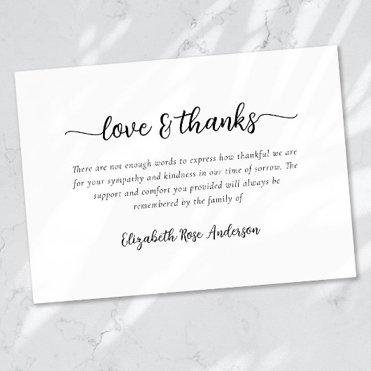 Liefde & Bedankt Sympathie Begrafenis
