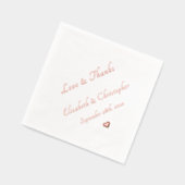 Liefde & Bedankt Trouwdatum Monogram Party Cocktai Folie Servetten (Links)