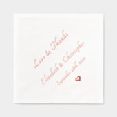 Liefde & Bedankt Trouwdatum Monogram Party Cocktai Folie Servetten (Voorkant)