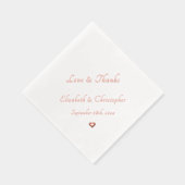 Liefde & Bedankt Trouwdatum Monogram Party Cocktai Folie Servetten (Rechts)