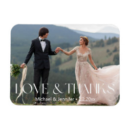 Liefde & bedankt Trouwfoto chique witte typografie Magneet