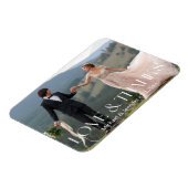 Liefde & bedankt Trouwfoto chique witte typografie Magneet (Linkerzijde)