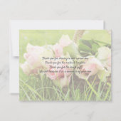 Liefde & Bedankt Trouwtypografie Pink Roses Foto (Achterkant)