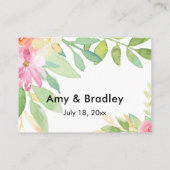 Liefde & Bedankt Typografie Roze Floral Weddenscha Informatiekaartje (Achterkant)