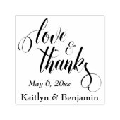 Liefde & Bedankt Uitwerken Script w / Uw gegevens Zelfinktende Stempel (Design)