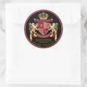 Liefde & Bedankt Wapenschild Red Gold Lion Emblem Ronde Sticker (Tas)