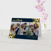 Liefde & Bedankt Weddenschap Foto Snowflake Real Folie Feestdagenkaart (Orchidee)