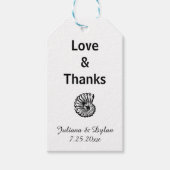 Liefde & Bedankt Zee Shell Gift Labels Cadeaulabel (Voorkant)