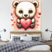 Liefde Beer 2 Canvas Afdruk (Insitu (Slaapkamer))