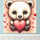 Liefde Beer 2 Canvas Afdruk (Insitu (Houten vloer))