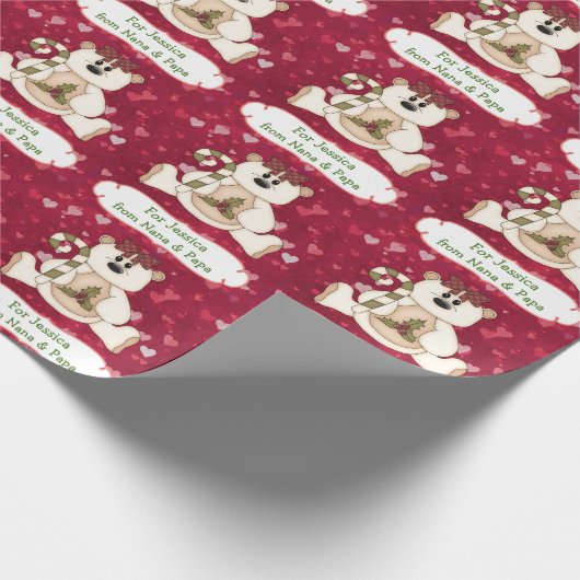 Liefde Beer kleinkind speciaal kerstmis Cadeaupapier (Hoek)