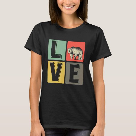 Liefde Beer Mooie Hart Bruin Beren T-shirt (Voorkant)