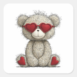 Liefde Beer Vierkante Sticker