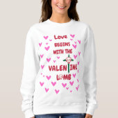 Liefde begint met het Valentijn Lam Sweatshirt (Voorkant)