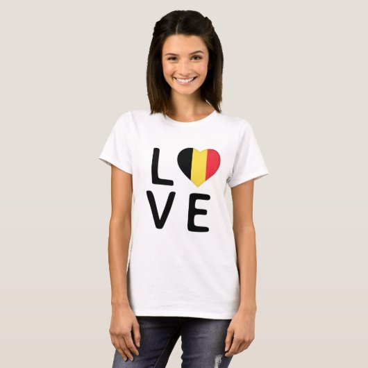 Liefde - Belgische vlag T-shirt (Voorkant volledig)