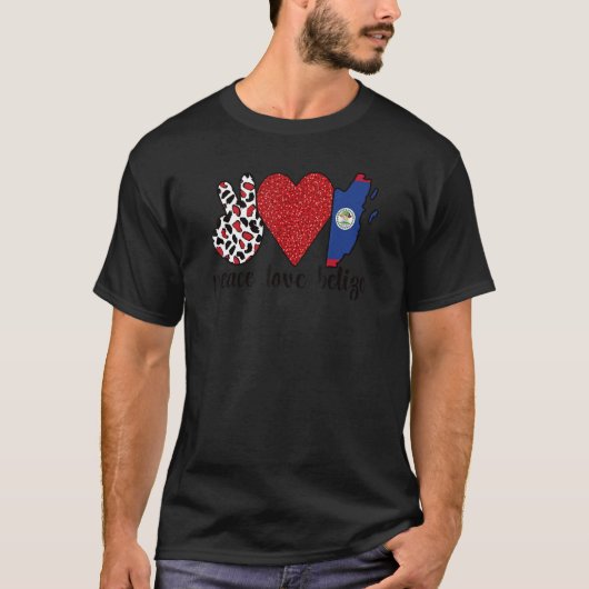 Liefde Belize Trots Belizean vlag Belizean Roots T-shirt (Voorkant)