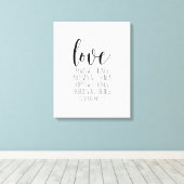 Liefde Beren, 1 corinthians 13:7 Canvas Afdruk (Insitu (Houten vloer))