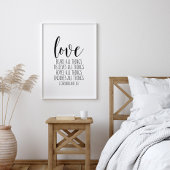 Liefde Beren, 1 corinthians 13:7 Poster