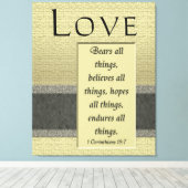 Liefde Beren Alle Dingen Verpakt Canvas Print (Insitu (Houten vloer))