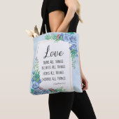 Liefde beren allemaal Bijbelse verse quote Christe Tote Bag (Dichtbij)
