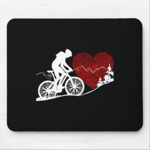 Liefde bergfiets grafisch ontwerp - fietser fietse muismat
