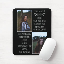 Liefde bericht cadeau voor dochter foto mousepad muismat