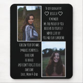 Liefde bericht cadeau voor dochter foto mousepad muismat (Voorkant)
