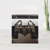 liefde bericht op retro schrijfmachine kaart (Voorkant)