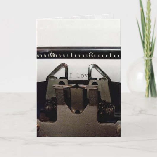 liefde bericht op retro schrijfmachine kaart (Voorkant)
