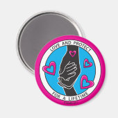 Liefde & bescherm Symbool Roze 1_2.25"_ Magneet (Voorkant / Achterkant)
