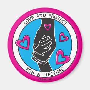 Liefde & bescherm Symbool Roze 1_2.25"_ Magneet