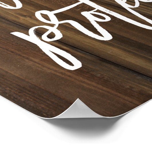 Liefde beschermt altijd op faux-hout | POSTER (Hoek)