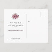 Liefde besmettelijke bruiloft Postpone PInk Lila F Aankondigingskaart (Achterkant)