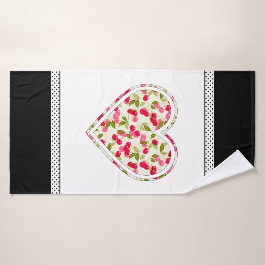 Liefde, bessen, kersen badhanddoek (Badhanddoek)