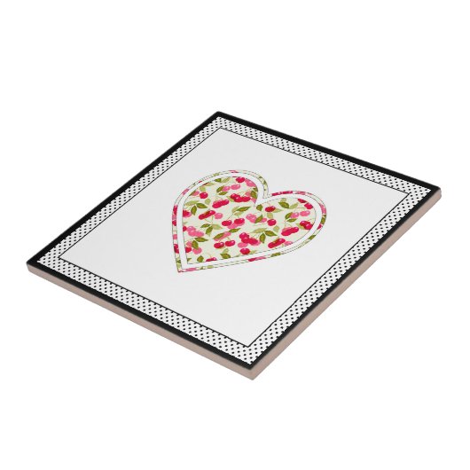 Liefde, bessen, kersen tegeltje (Zijkant)