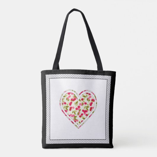 Liefde, bessen, kersen tote bag (Achterkant)