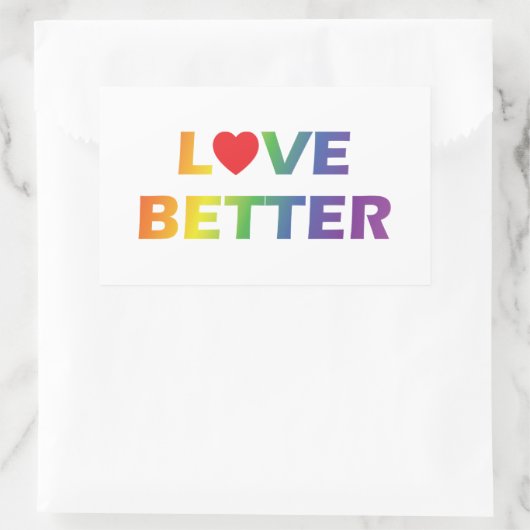 Liefde Beter Rechthoekige Sticker (Tas)