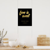 Liefde bevoordeelt gouden bord | bewerkbare kleur poster (Keuken)
