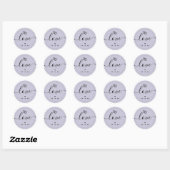 Liefde Bewaar De Datum Ring Paars Ronde Sticker (Vel)