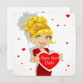 Liefde Bewaar de datum Uitnodiging (Voorkant / Achterkant)