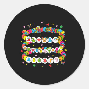 Liefde Bewustzijn Begrijpen Autisme Accepteer Auti Ronde Sticker