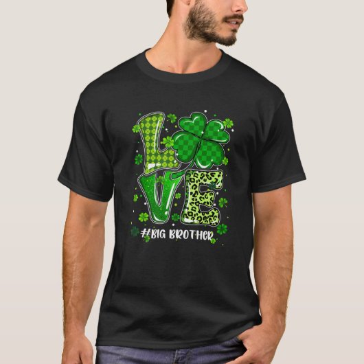 Liefde Big Brother Green Pset Leopard St Patrick's T-shirt (Voorkant)