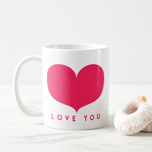 Liefde - Big Pink Heart Mok (Met donut)
