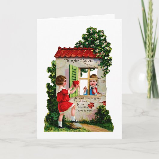 Liefde bij dat raam feestdagen kaart (Voorkant)