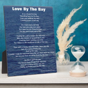 Liefde bij de baai Gedicht Blauw zeewater Fotoplaat
