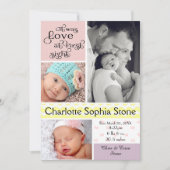 Liefde bij de eerste acht kleurrijke collage - mei aankondiging (Voorkant)